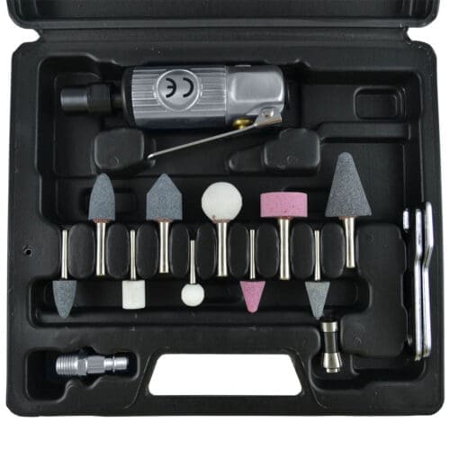 KIT DE 16 PEÇAS COM AMOLADORA PNEUMÁTICA