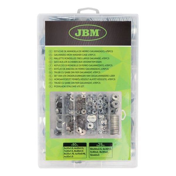 ESTÔJO DE ANILHAS DE FERRO GALVANIZADO, 475PCS - Image 3