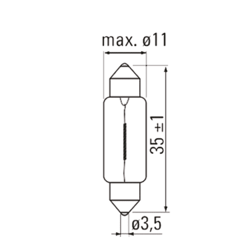 LÂMPADA OBN 12V 5W SV8,3 11X31