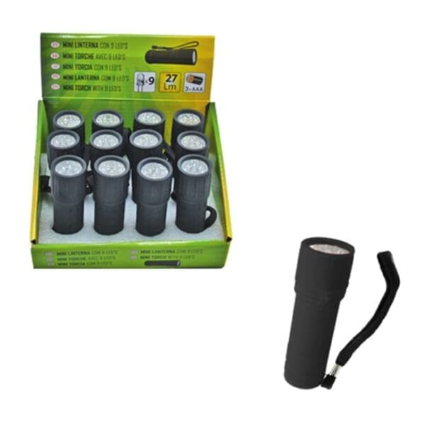 LANTERNA DE 9 LEDS NEGRO - Image 2