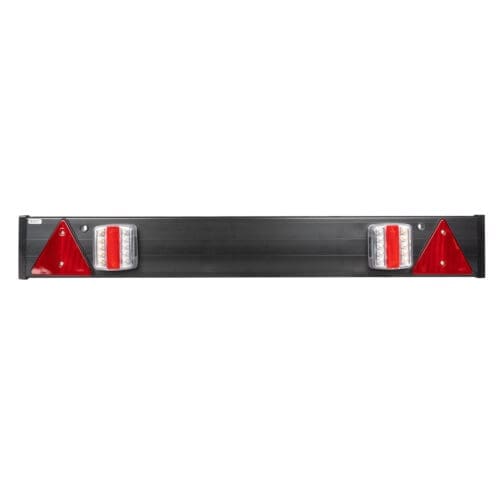 BARRA DE SINALIZAÇÃO PARA REBOQUE DE 1.100X140MM COM 2 FAROLINS LED, 2 TRIÂNGULOS