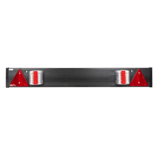 BARRA DE SINALIZAÇÃO PARA REBOQUE DE 1.100X140MM COM 2 FAROLINS LED, 2 TRIÂNGULOS