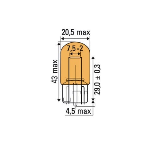 LÂMPADAS OBN WEDGE 21W 12V T20 AMBAR