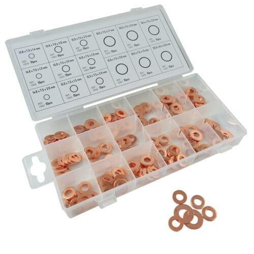 SORTIMENTO DE ANILHAS DE COBRE PARA INJETOR 150 PCS