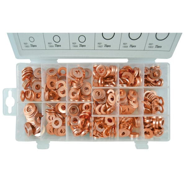 SORTIMENTO DE ANILHAS DE COBRE PARA INJETORES 375 PCS - Image 2