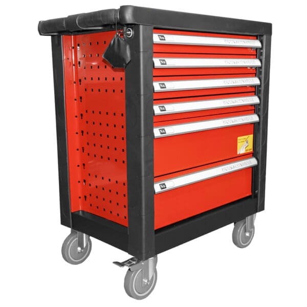 CARRINHO DE FERRAMENTAS DE 6 GAVETAS - VERMELHO - COM EQUIPAMENTO - Image 2
