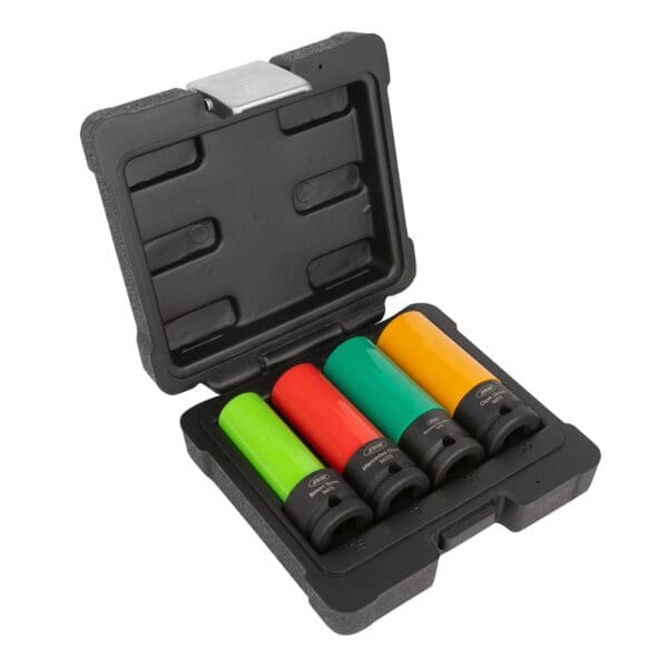 CONJUNTO DE 4 CHAVES DE CAIXA DE IMPACTO PARA RODAS DE LIGA LEVE - 1/2'' - Image 2