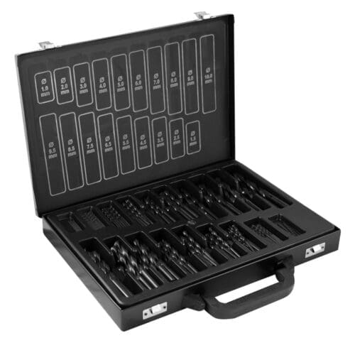 CONJUNTO DE BROCAS ESPIRAIS HSS 4241, 1-10 MM, PRETO.