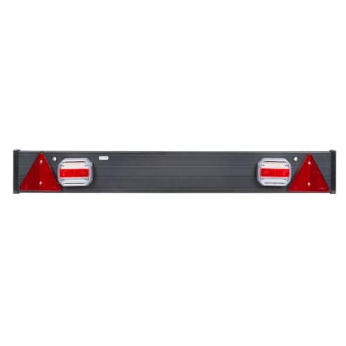 BARRA DE SINALIZAÇÃO PARA REBOQUE DE 1.100X140MM COM 2 SINALIZADORES LED E 2 TRIÂNGULOS REFLETORES
