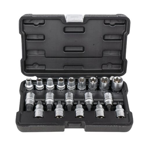 CONJUNTO DE CHAVES DE CAIXA TORX E BROCAS 1/2" 19 PEÇAS