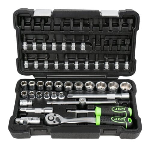 CAIXA DE FERRAMENTAS 3/8" DE 59 PEÇAS COM CHAVES HEXAGONAIS ZINCADAS