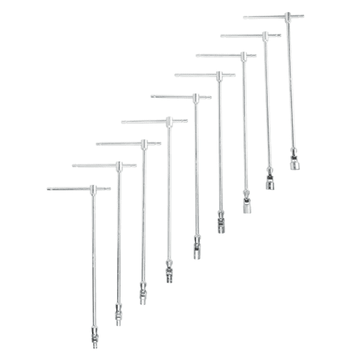 CONJUNTO DE 9 SOQUETES COM CABO EM T (7-19MM)