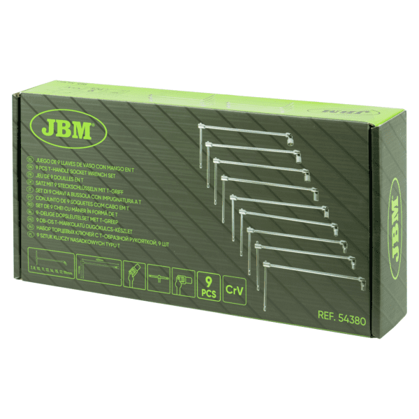 CONJUNTO DE 9 SOQUETES COM CABO EM T (7-19MM) - Image 2
