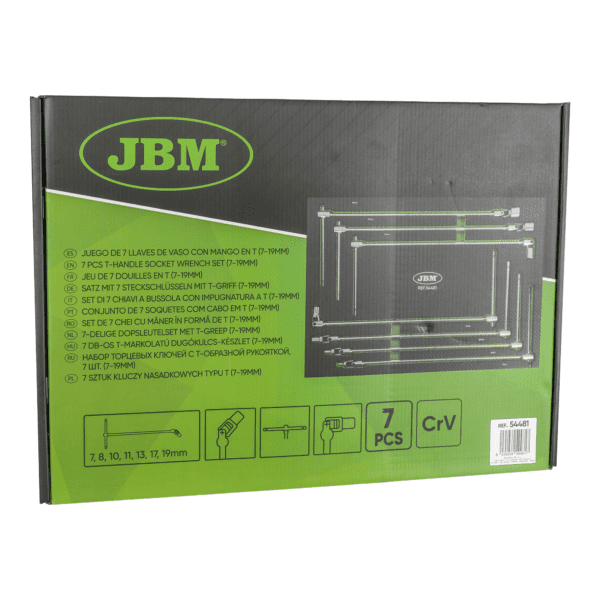 CONJUNTO DE 7 SOQUETES COM CABO EM T (7-19MM) - Image 3