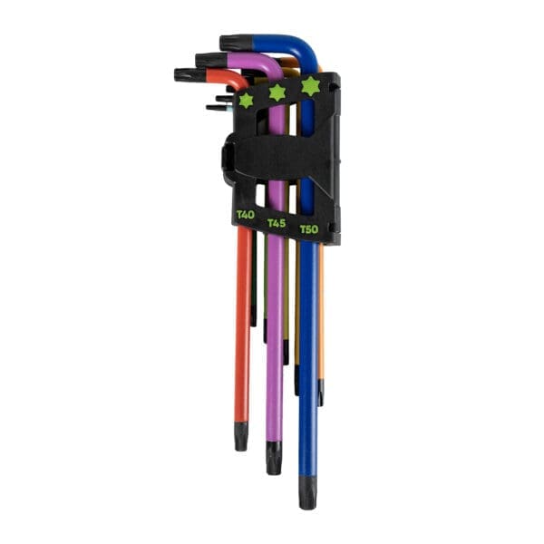 CONJUNTO DE 9 PEÇAS DE CHAVES TORX EXTRA LONGAS PINTADAS A CORES - Image 2