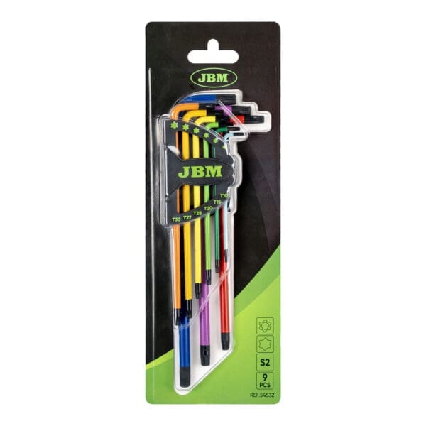 CONJUNTO DE 9 PEÇAS DE CHAVES TORX EXTRA LONGAS PINTADAS A CORES - Image 4