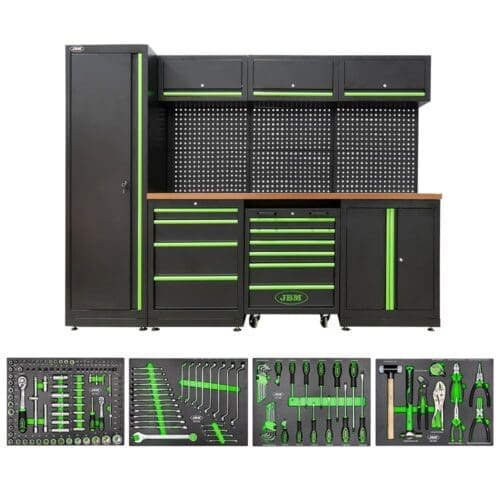 CONJUNTO DE MÓVEIS MODULARES PARA OFICINA (18 PCS) +KIT DE 4 MÓDULOS DE CARBONO EVA PARA FERRAMENTAS