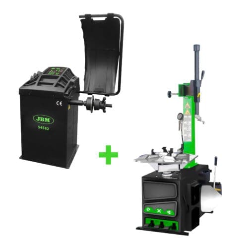 54581 TROCADOR DE PNEUS SEMIAUTOMÁTICO COM BRAÇO OSCILANTE + 54582 EQUILIBRADOR DE RODAS DIGITAL