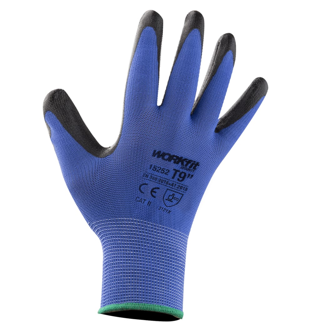 LUVA NITRILO NYLON WORKFIT AZUL/PRETO TAMANHO 10