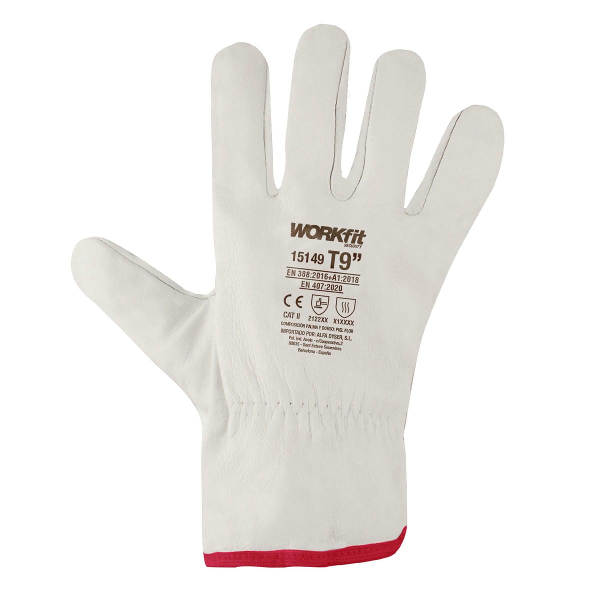 LUVA CONDUTOR WORKFIT PELE BOVINO NATURAL TAMANHO 8