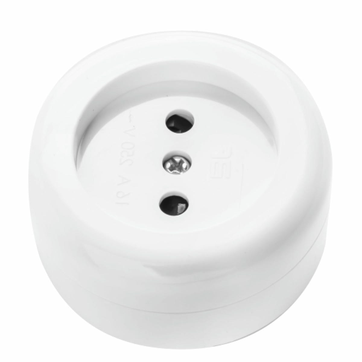 BASE DE SUPERFÍCIE REDONDA BRANCA ONLEX 10/16A SEM T/T 4MM