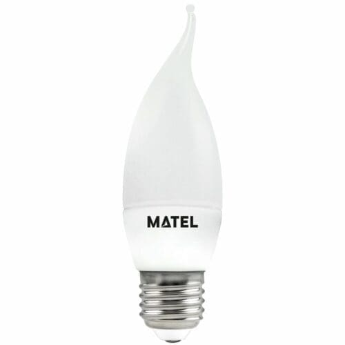 LÂMPADA LED VELA CHAMA MATEL E27 5W QUENTE