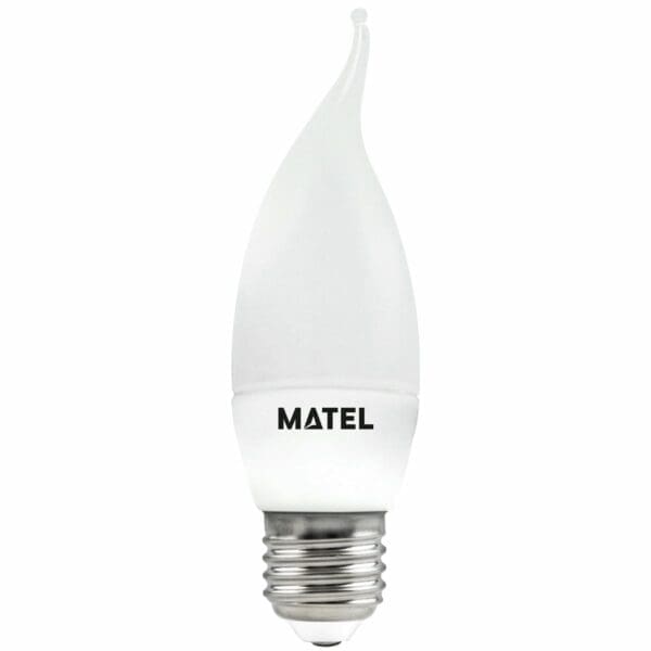 LÂMPADA LED VELA CHAMA MATEL E27 5W FRIA