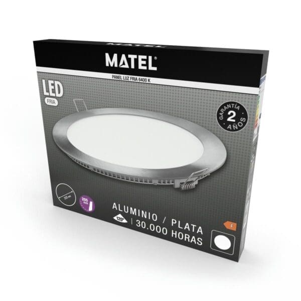 DOWNLIGHT LED REDONDO PRATA MATEL 12W FRIA - Image 2