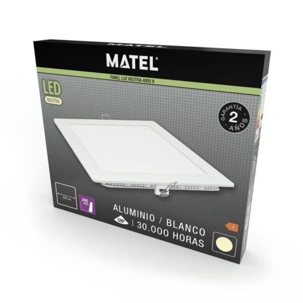 DOWNLIGHT LED QUADRADO BRANCO MATEL 18W NEUTRA - Image 2