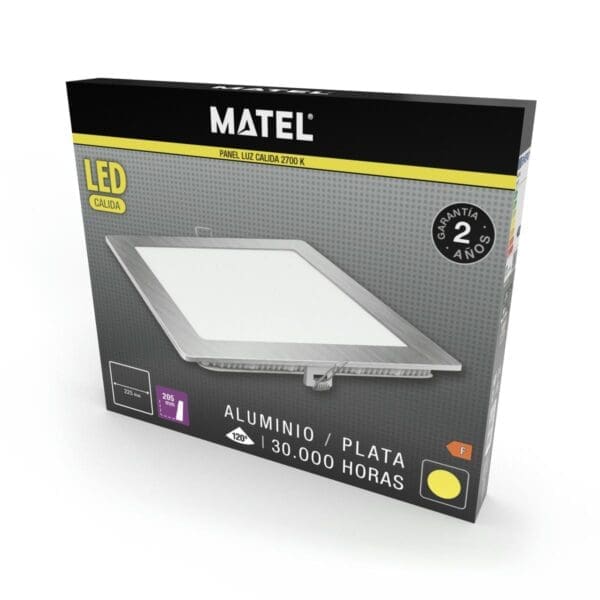 DOWNLIGHT LED QUADRADO PRATA MATEL 18W QUENTE - Image 2