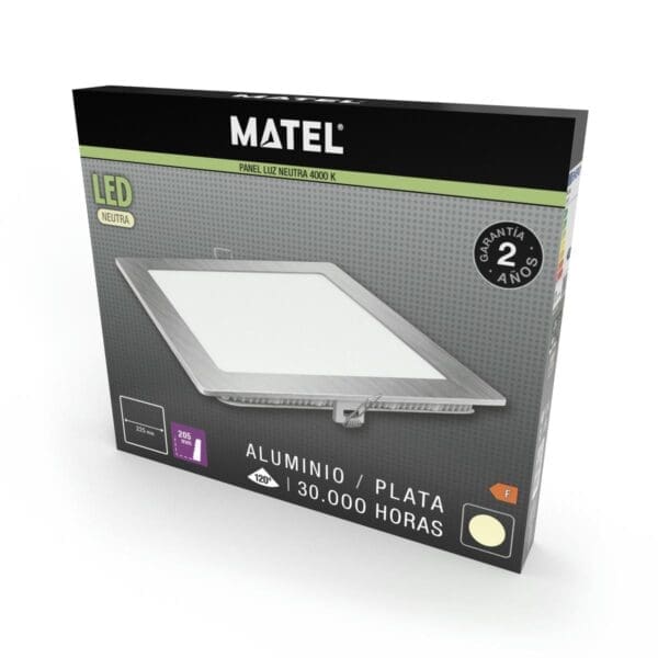 DOWNLIGHT LED QUADRADO PRATA MATEL 18W NEUTRA - Image 2