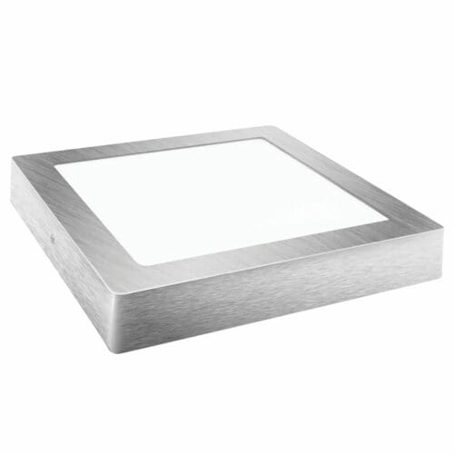DOWNLIGHT LED DE SUPERFÍCIE QUADRADO PRATA MATEL 18W NEUTRA