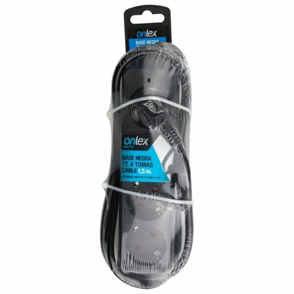 BASE PRETA ONLEX T/T CABO 1,5 MTS 4 TOMADAS - Image 2