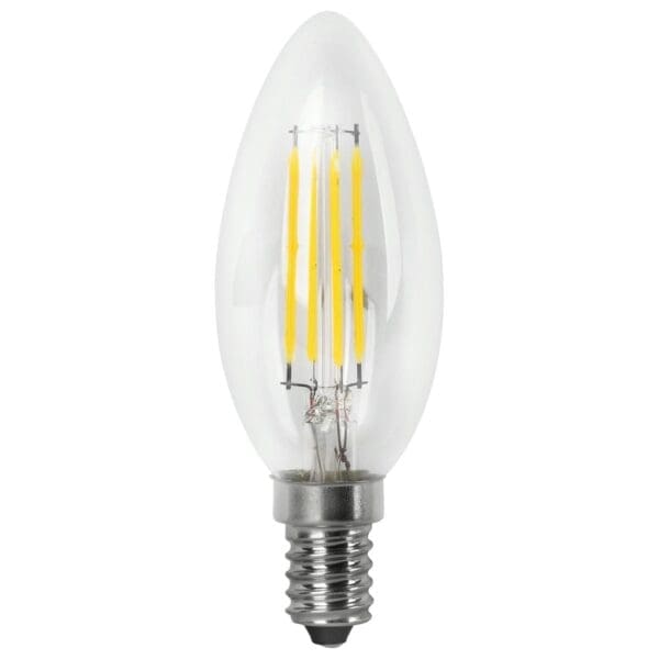 LÂMPADA LED VELA FILAMENTO MATEL C37 E14 4W QUENTE CLARA