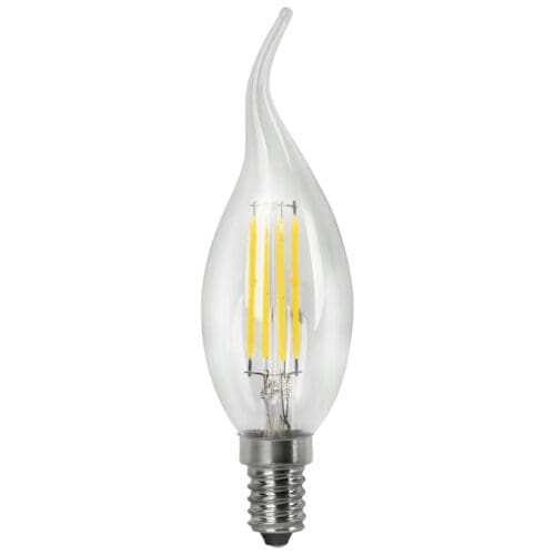 LÂMPADA LED CHAMA FILAMENTO MATEL C37 E14 4W QUENTE CLARA