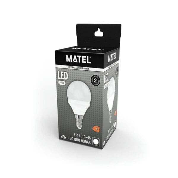 LÂMPADA LED ESFÉRICA MATEL E14 7W FRIA - Image 2