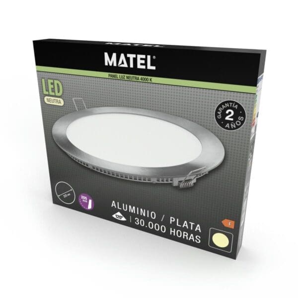 DOWNLIGHT LED REDONDO PRATA MATEL 15W NEUTRO - Image 2