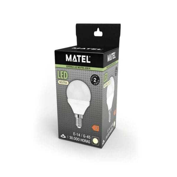 LÂMPADA LED ESFÉRICA MATEL E14 4W NEUTRA - Image 2