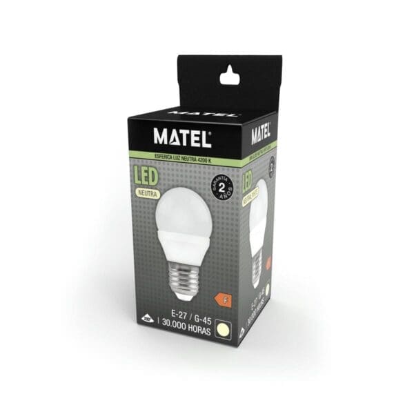 LÂMPADA LED ESFÉRICA MATEL E27 3W NEUTRA - Image 2