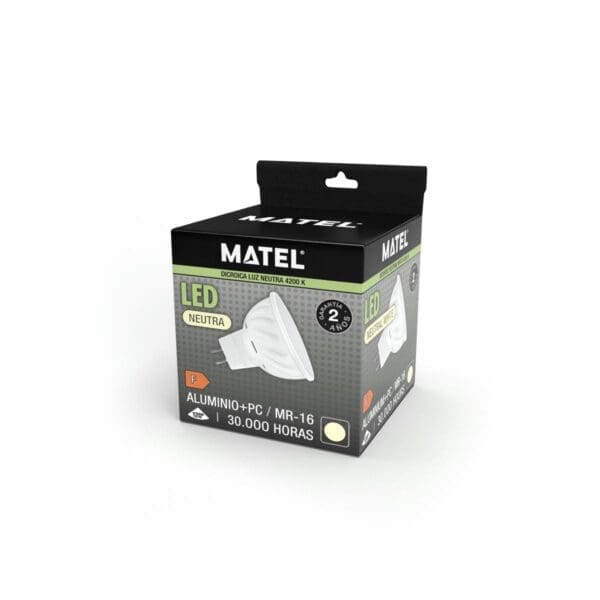 LÂMPADA LED DICROICA MATEL ALUMÍNIO FUNDIDO MR16 10W NEUTRA - Image 2