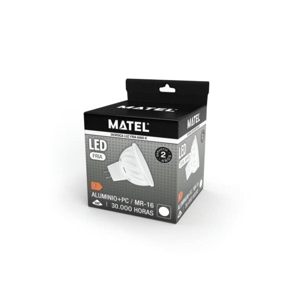 LÂMPADA LED DICROICA MATEL ALUMÍNIO FUNDIDO MR16 10W FRIA - Image 2