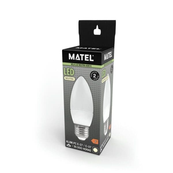 LÂMPADA LED VELA MATEL E27 6W NEUTRA - Image 2