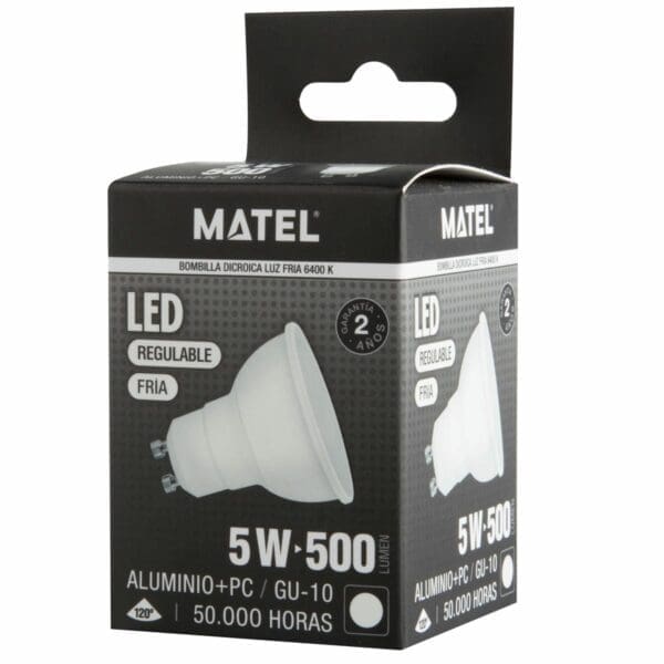 LÂMPADA LED MATEL GU10 REGULÁVEL 5W FRIA - Image 2