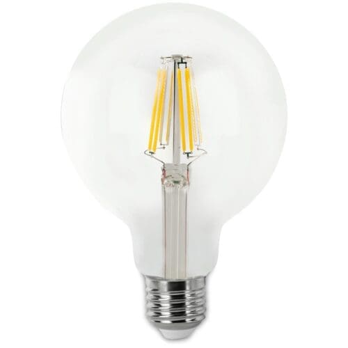 LÂMPADA LED GLOBO FILAMENTO MATEL E27 G80 8W FRIA CLARA