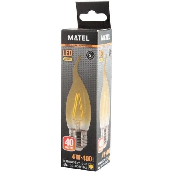 LÂMPADA LED CHAMA VINTAGE FILAMENTO MATEL E27 4W - Image 2