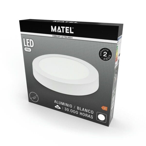 DOWNLIGHT LED SUPERFÍCIE REDONDO BRANCO MATEL 24W FRIA - Image 2