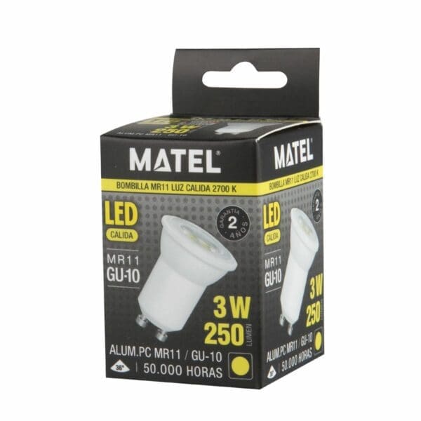 LÂMPADA LED MATEL DICROICA GU10 3W QUENTE - Image 2