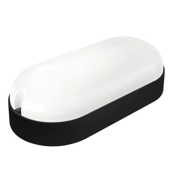 APLIQUE LED OVAL IP65 MATEL 9W PRETO FRIA