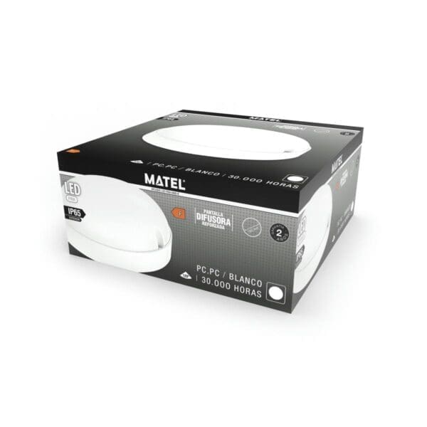 APLIQUE LED REDONDO MATEL EXTERIOR IP65 BRANCO 12W FRIA - Image 2