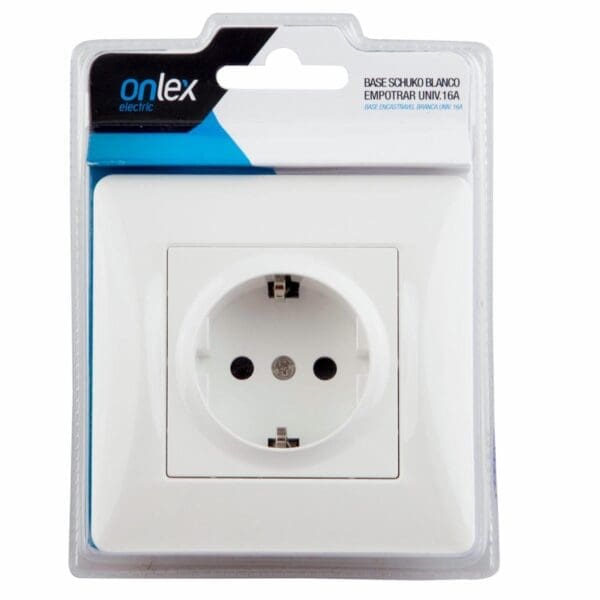 BASE SCHUKO EMBUTIR ONLEX BRANCA UNIVERSAL 16A - Image 2